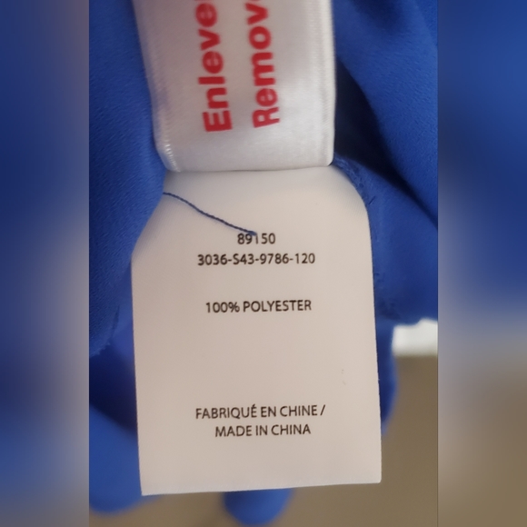 LAURA Women's 14 Electric Blue Semi Sheer V Neckline Blouse Tunic - Picture 9 of 9